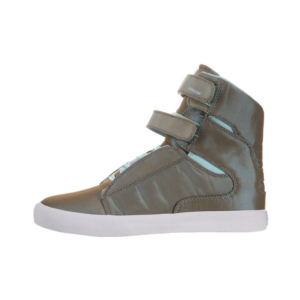 Baskets Montantes Supra Society Marron Bleu Blue Tint/White Femme | BDG-20653470